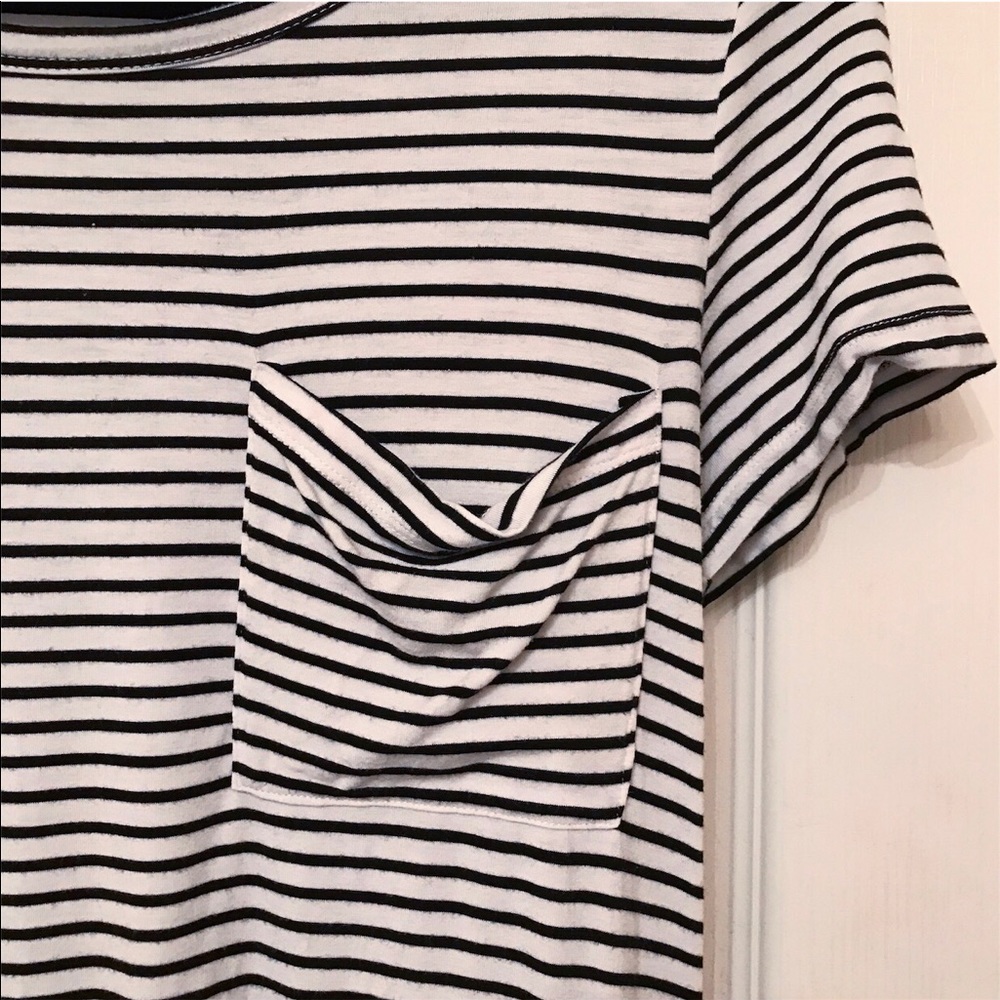 Striped Dropped Waist Ruffle Hem Top - Picture 2 of 5